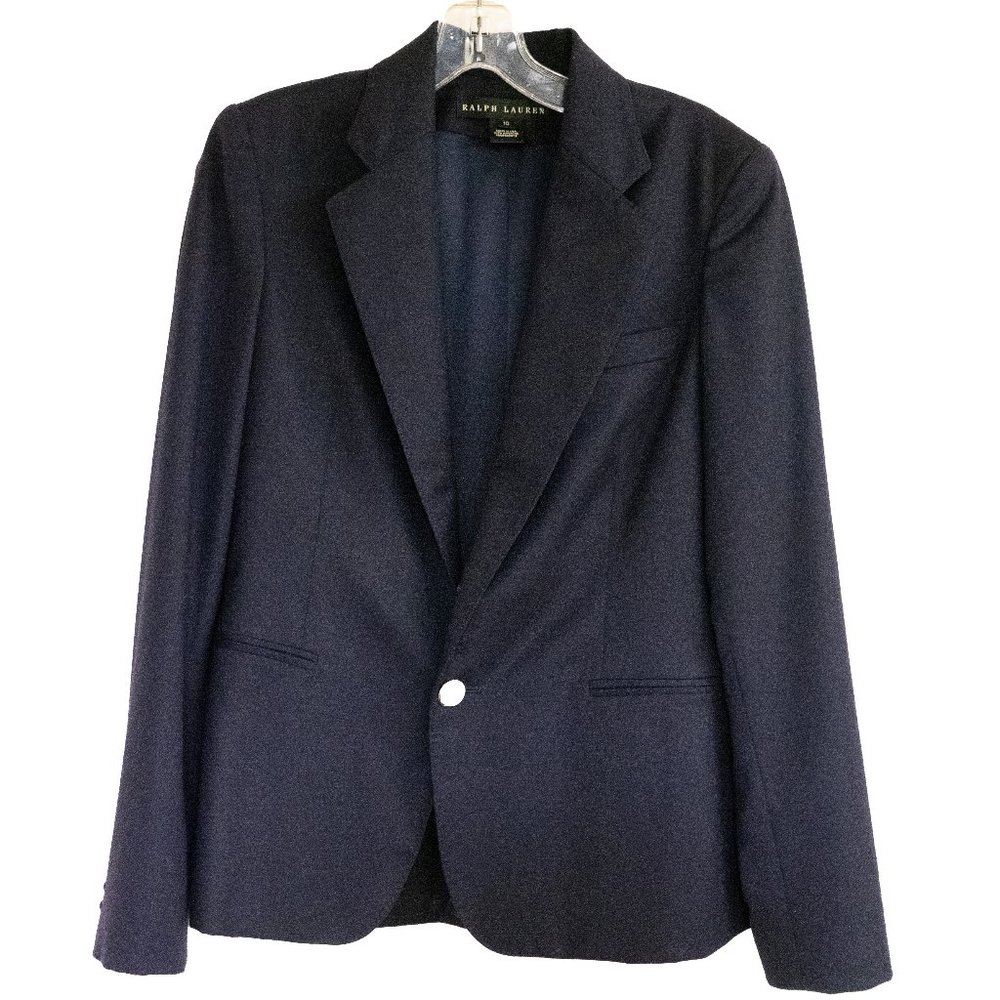 Ralph Lauren Wool Navy Blazer Size | 10